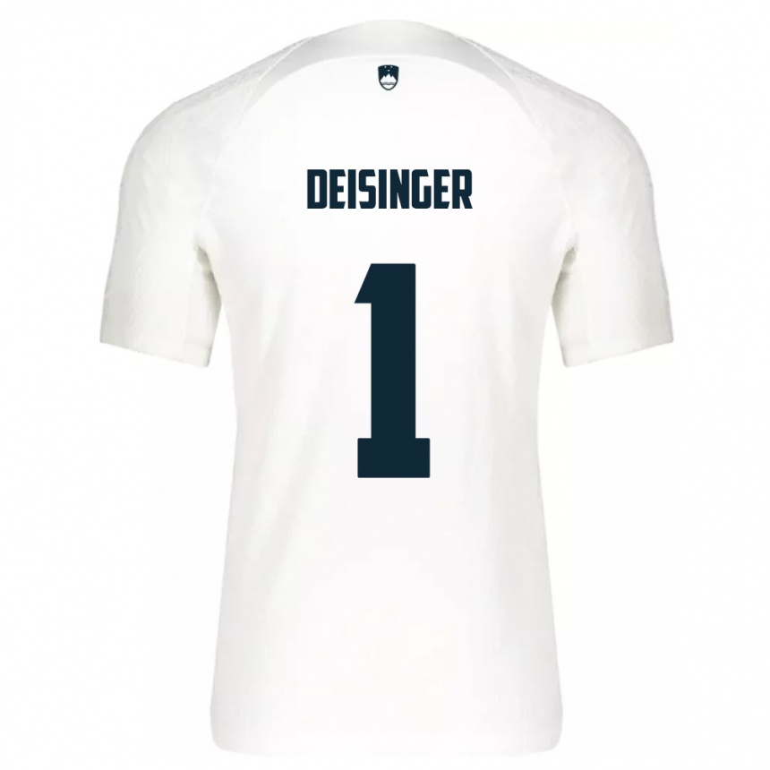 Kids Football Slovenia Nik Deisinger #1 White Home Jersey 24-26 T-Shirt Za