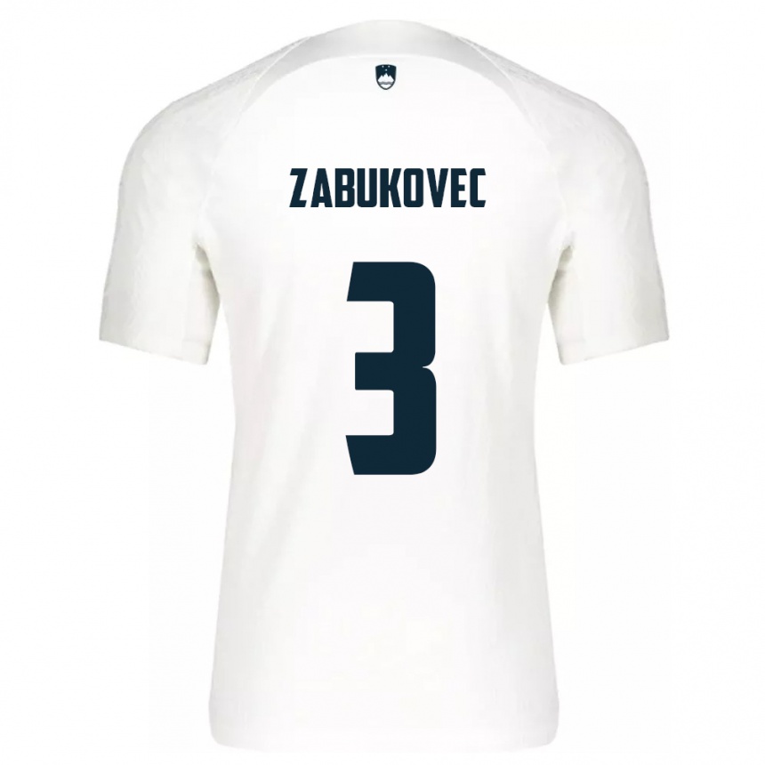 Kids Football Slovenia Anze Zabukovec #3 White Home Jersey 24-26 T-Shirt Za