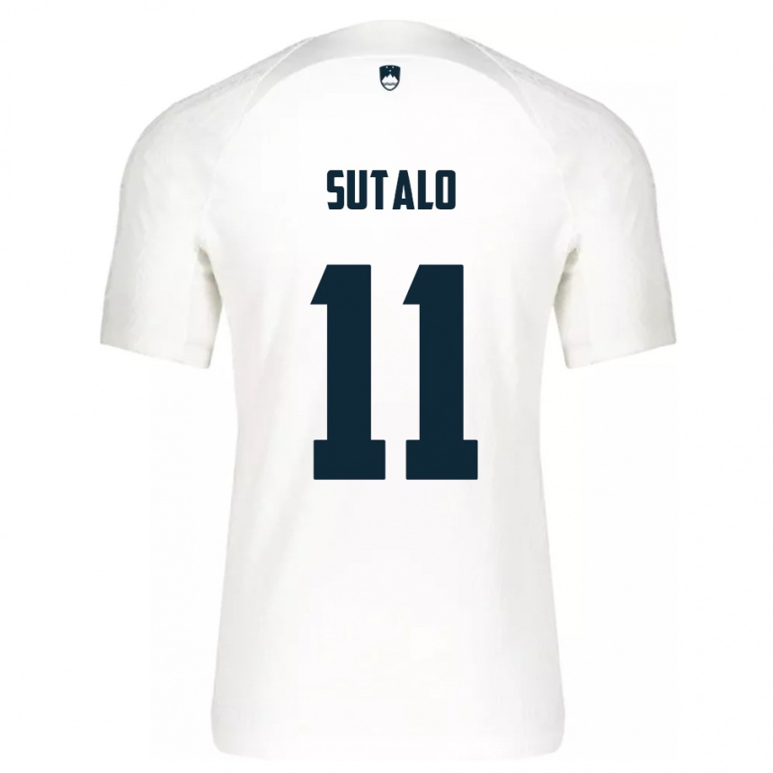 Kids Football Slovenia Aleksej Sutalo #11 White Home Jersey 24-26 T-Shirt Za