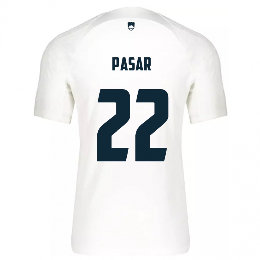 Kids Football Slovenia Melania Pasar #22 White Home Jersey 24-26 T-Shirt Za