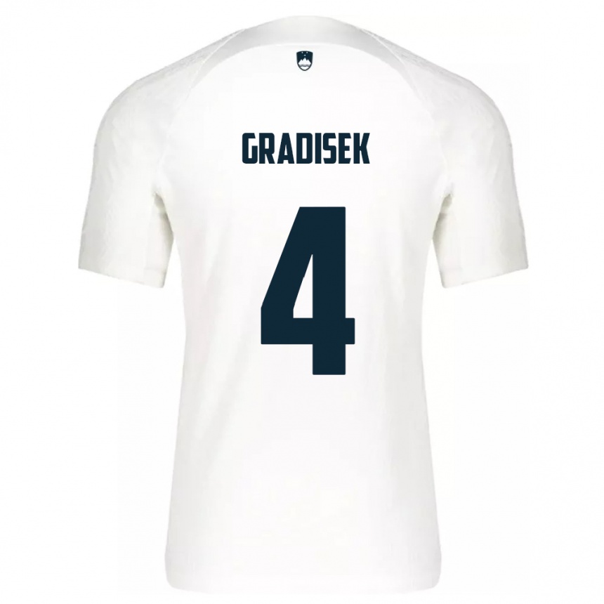 Kids Football Slovenia Sara Gradišek #4 White Home Jersey 24-26 T-Shirt Za