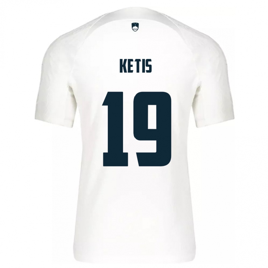 Kids Football Slovenia Sara Ketiš #19 White Home Jersey 24-26 T-Shirt Za