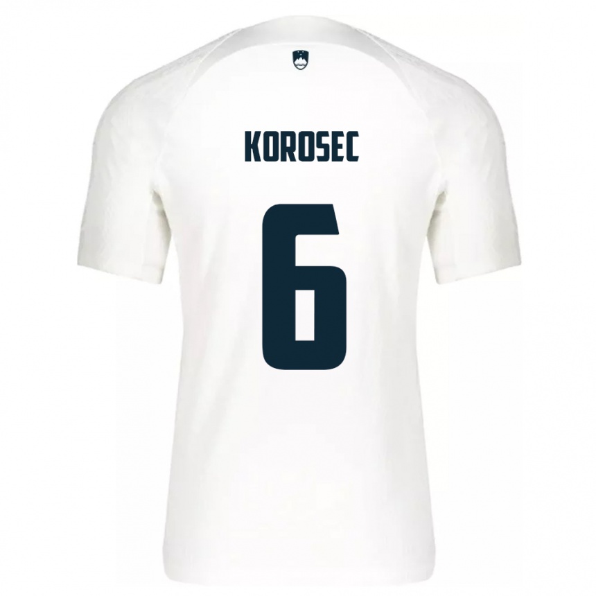 Kids Football Slovenia Kaja Korošec #6 White Home Jersey 24-26 T-Shirt Za