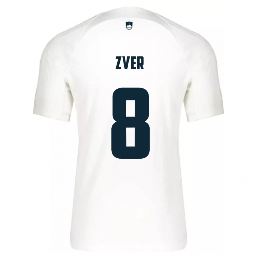 Kids Football Slovenia Mateja Zver #8 White Home Jersey 24-26 T-Shirt Za