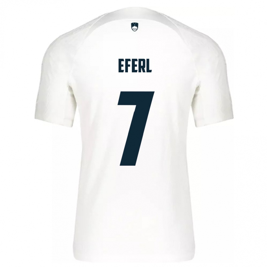 Kids Football Slovenia Anja Eferl #7 White Home Jersey 24-26 T-Shirt Za