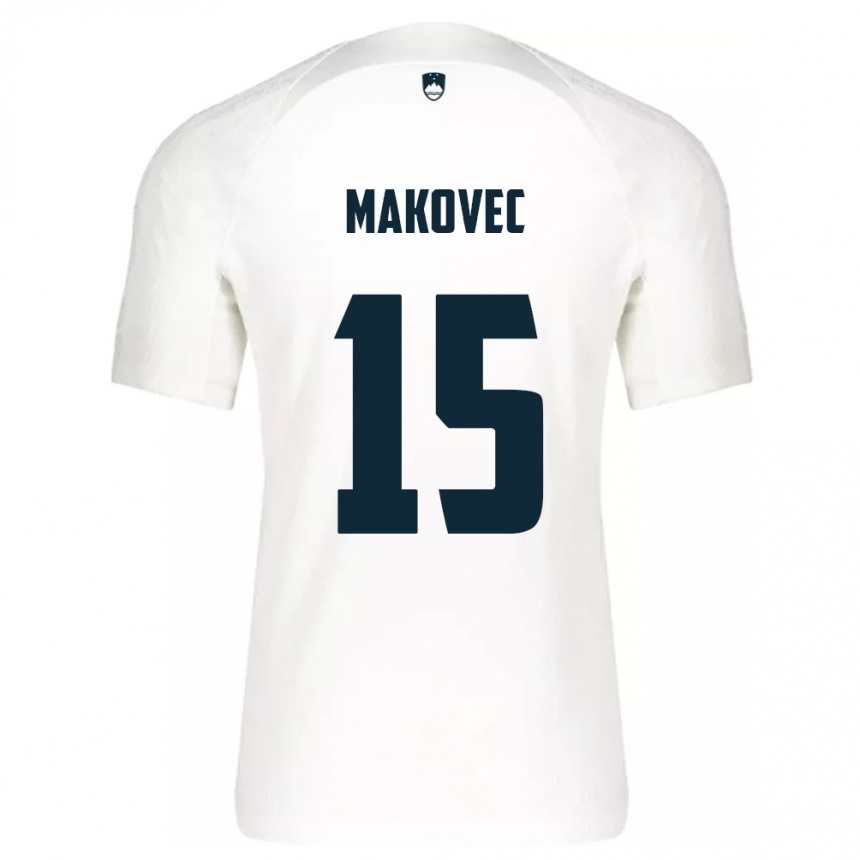 Kids Football Slovenia Sara Makovec #15 White Home Jersey 24-26 T-Shirt Za