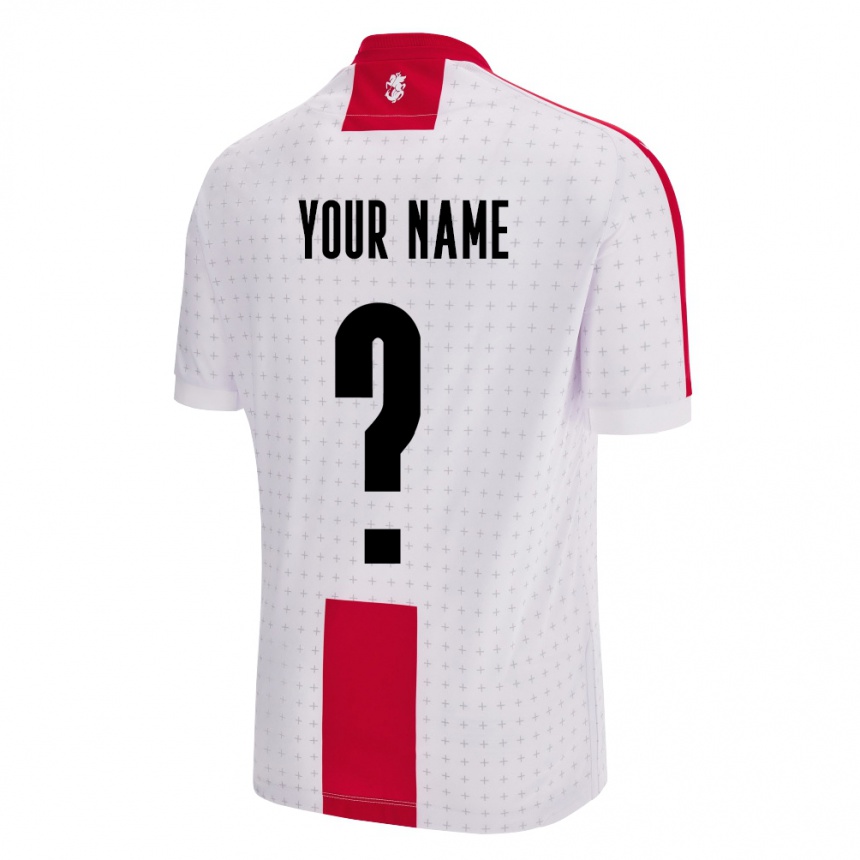 Kids Football Georgia Your Name #0 White Home Jersey 24-26 T-Shirt Za