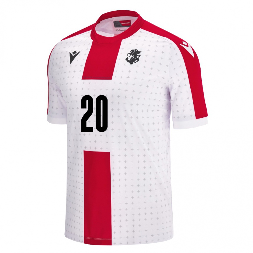 Kids Football Georgia Elene Enjibadze #20 White Home Jersey 24-26 T-Shirt Za