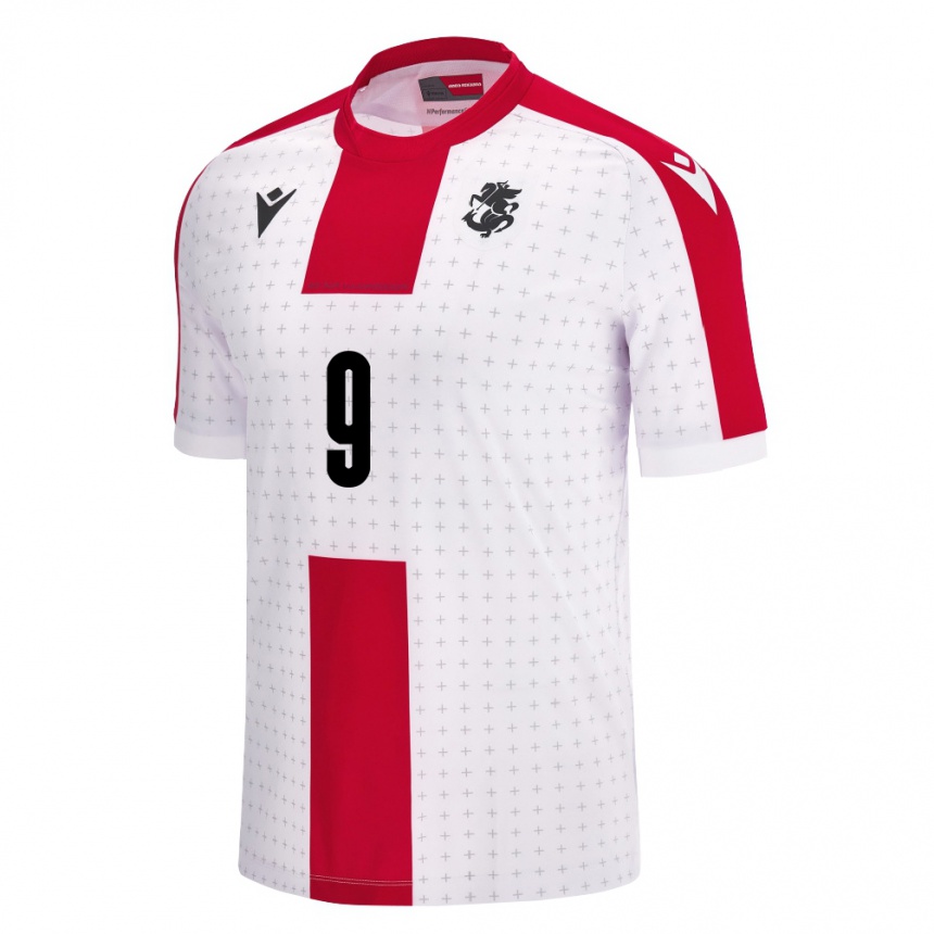 Kids Football Georgia Maiko Bebia #9 White Home Jersey 24-26 T-Shirt Za