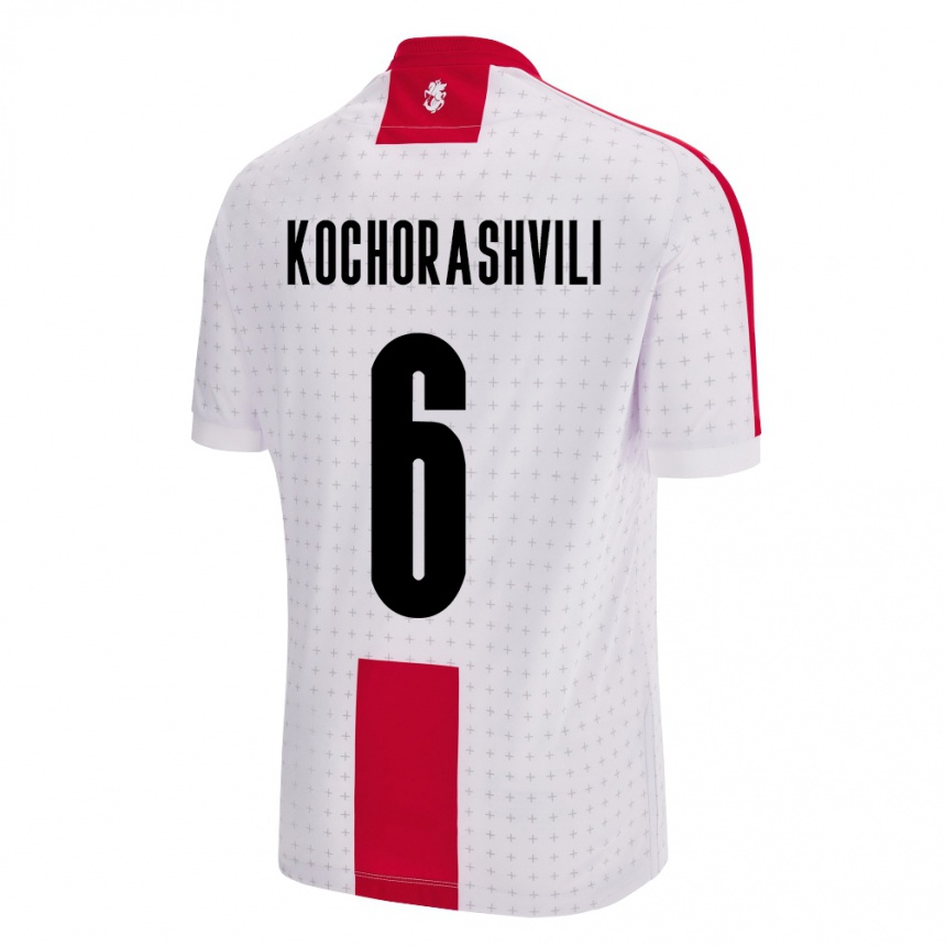 Kids Football Georgia Giorgi Kochorashvili #6 White Home Jersey 24-26 T-Shirt Za