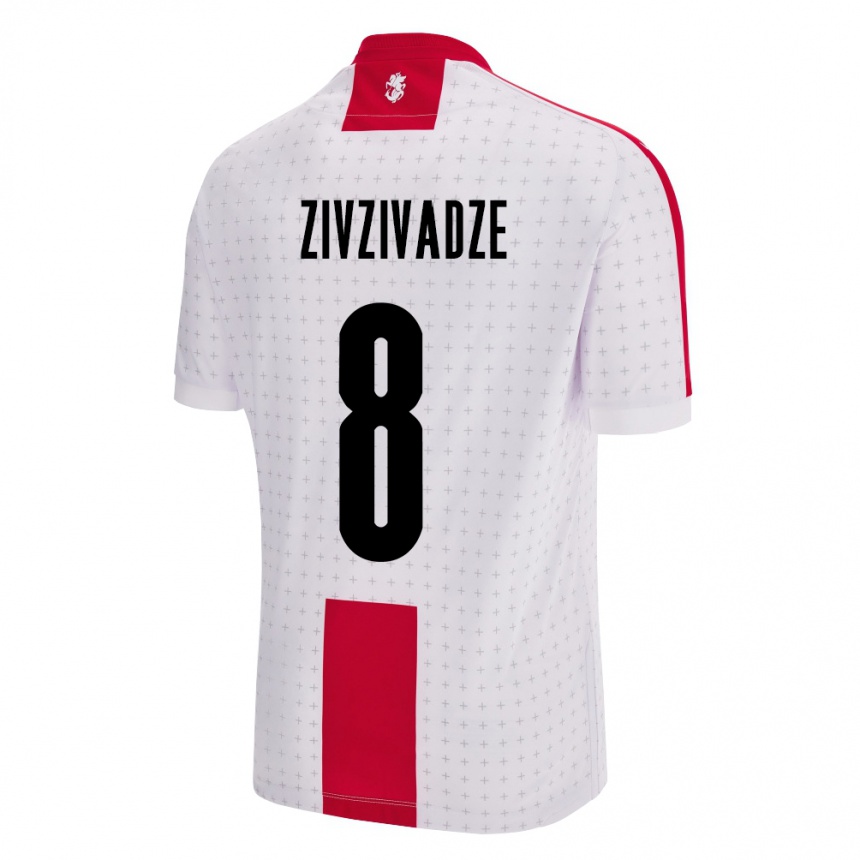 Kids Football Georgia Budu Zivzivadze #8 White Home Jersey 24-26 T-Shirt Za