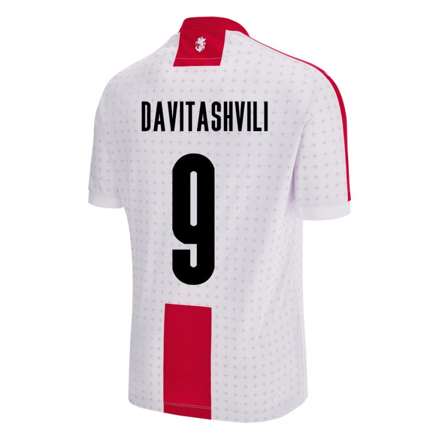 Kids Football Georgia Zuriko Davitashvili #9 White Home Jersey 24-26 T-Shirt Za