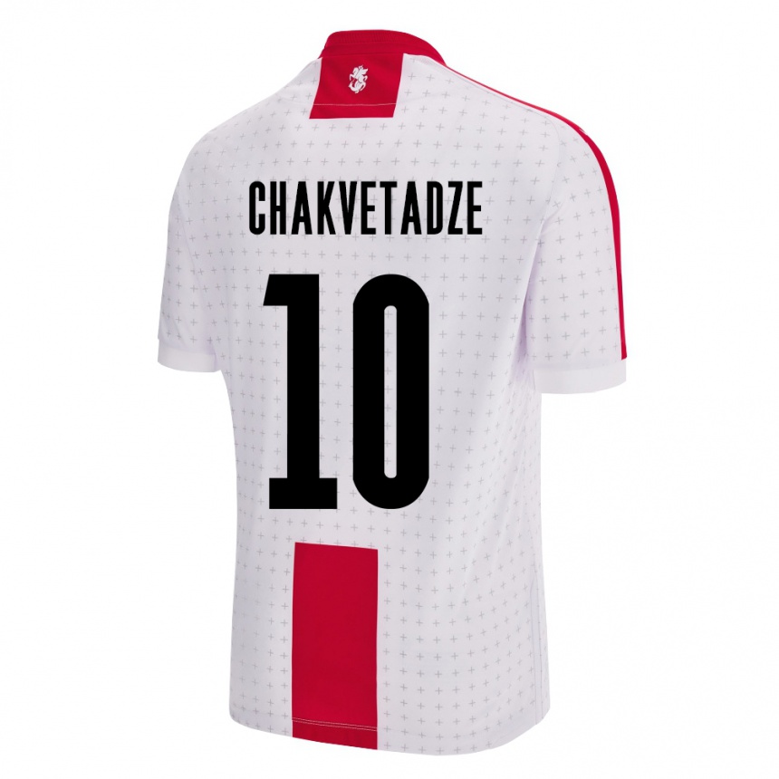 Kids Football Georgia Giorgi Chakvetadze #10 White Home Jersey 24-26 T-Shirt Za