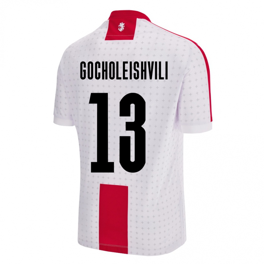 Kids Football Georgia Giorgi Gocholeishvili #13 White Home Jersey 24-26 T-Shirt Za