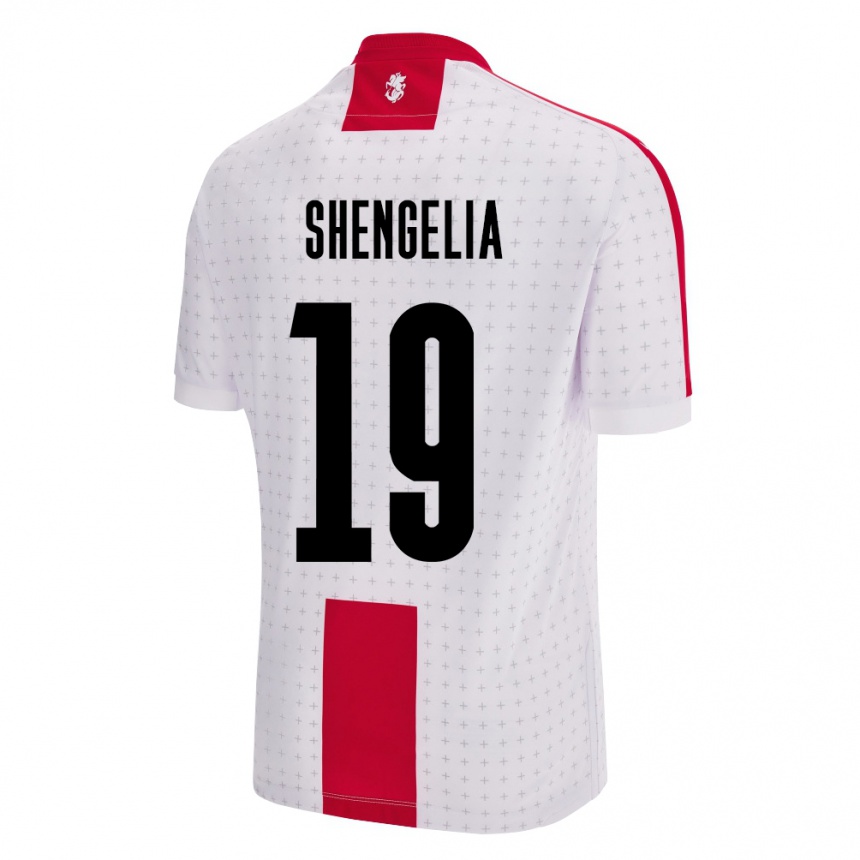 Kids Football Georgia Levan Shengelia #19 White Home Jersey 24-26 T-Shirt Za