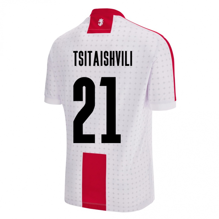 Kids Football Georgia Georgiy Tsitaishvili #21 White Home Jersey 24-26 T-Shirt Za