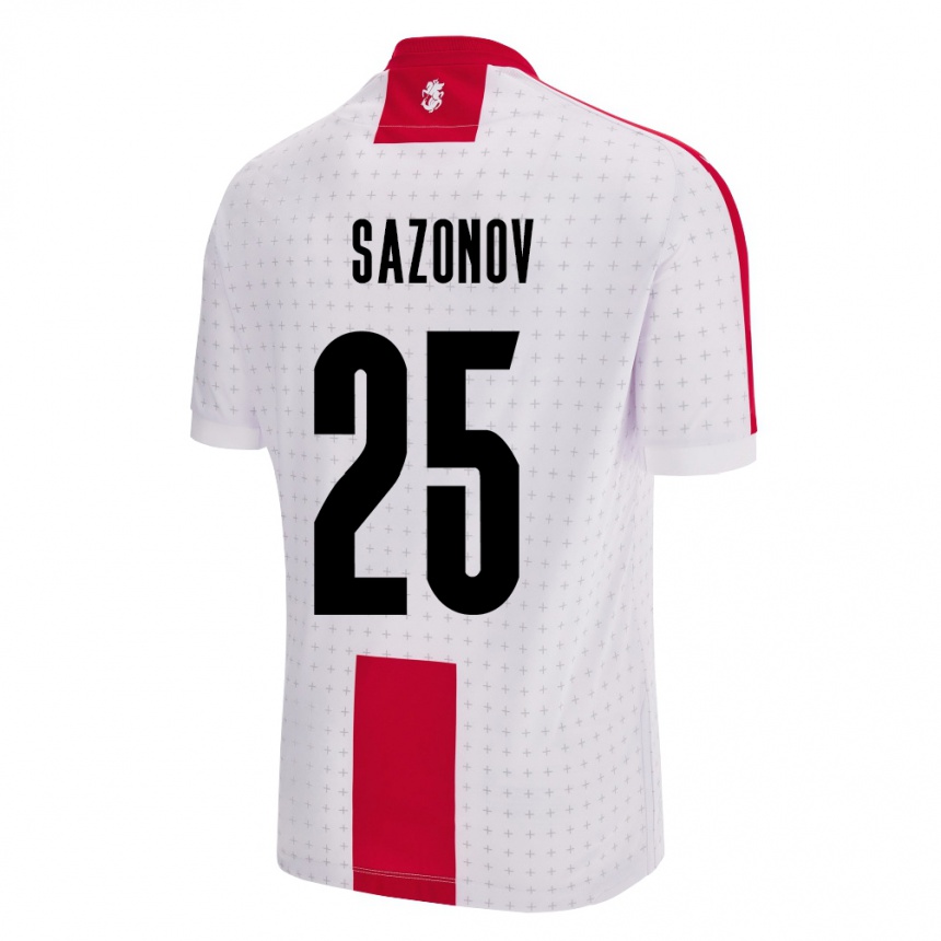 Kids Football Georgia Saba Sazonov #25 White Home Jersey 24-26 T-Shirt Za