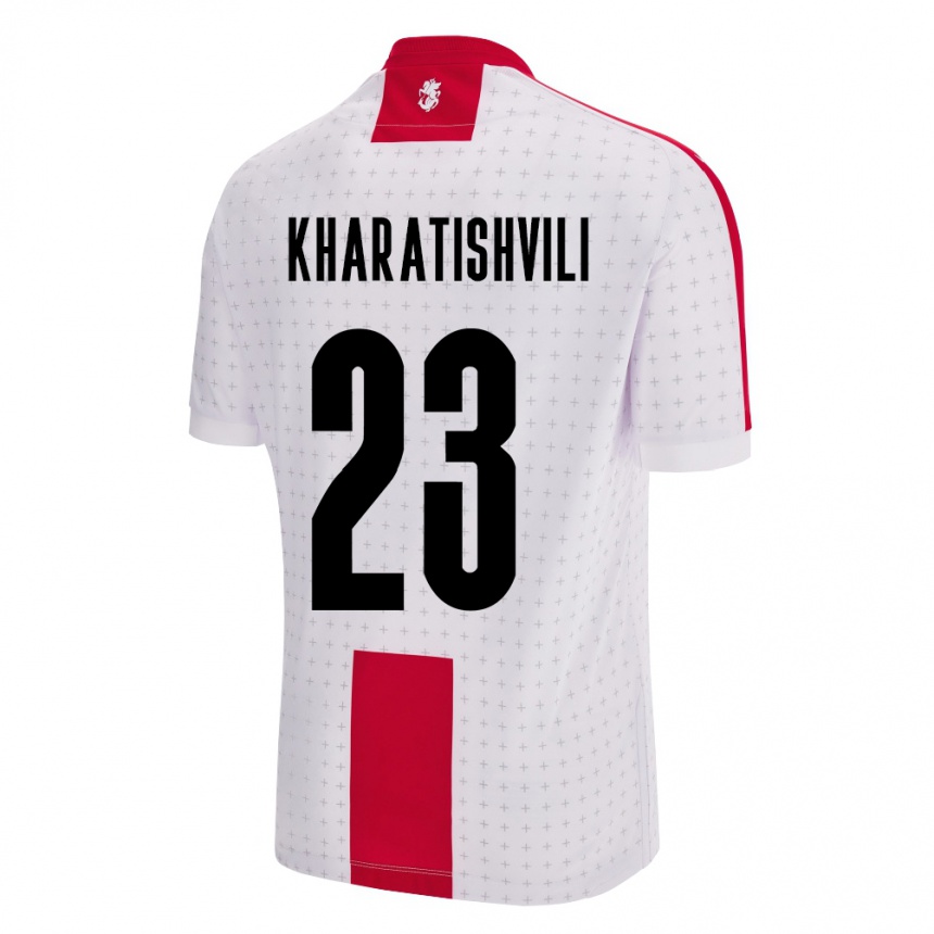 Kids Football Georgia Luka Kharatishvili #23 White Home Jersey 24-26 T-Shirt Za