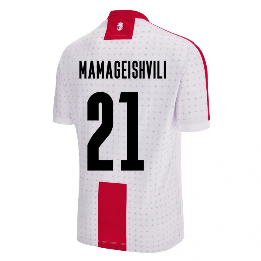 Kids Football Georgia Otar Mamageishvili #21 White Home Jersey 24-26 T-Shirt Za