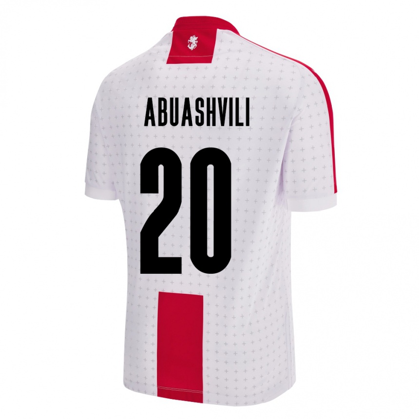 Kids Football Georgia Giorgi Abuashvili #20 White Home Jersey 24-26 T-Shirt Za