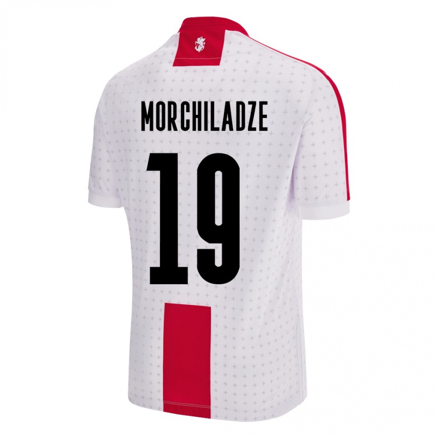 Kids Football Georgia Tornike Morchiladze #19 White Home Jersey 24-26 T-Shirt Za