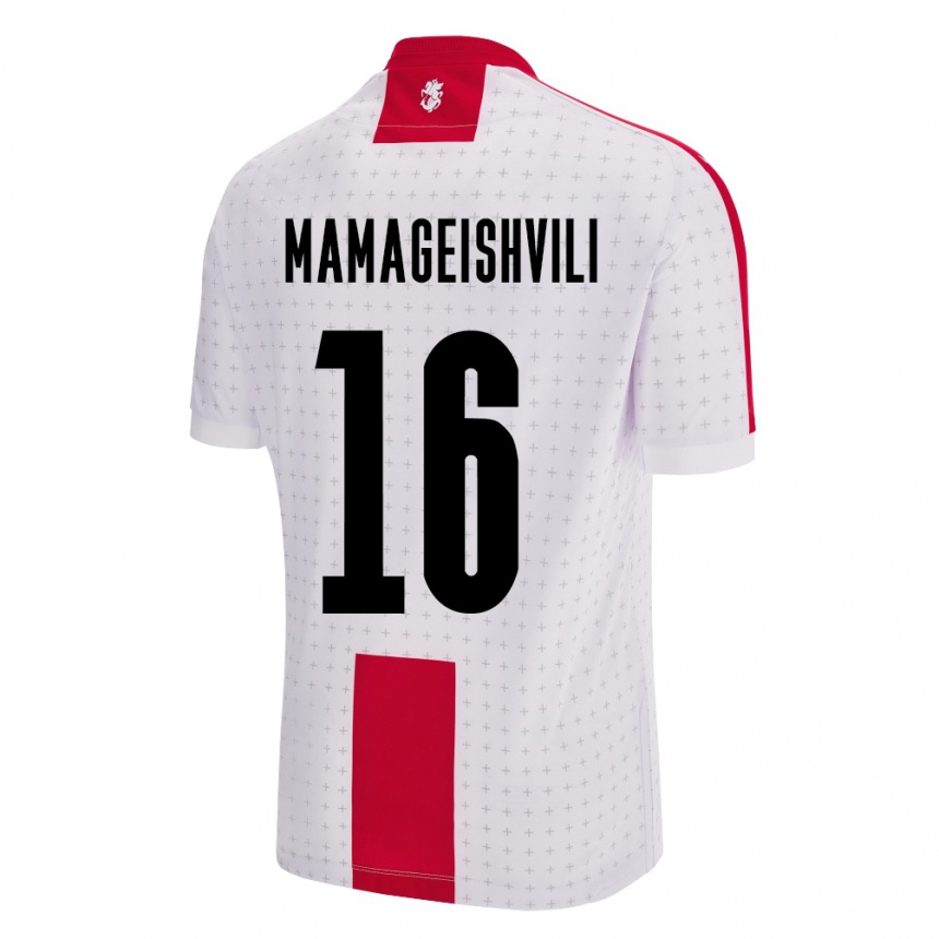 Kids Football Georgia Gizo Mamageishvili #16 White Home Jersey 24-26 T-Shirt Za