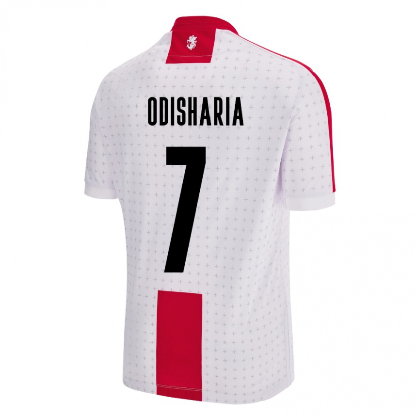 Kids Football Georgia Lasha Odisharia #7 White Home Jersey 24-26 T-Shirt Za