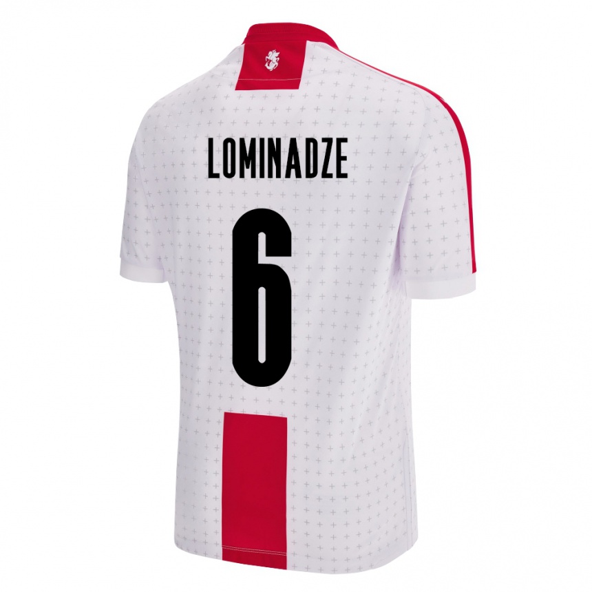 Kids Football Georgia Nodar Lominadze #6 White Home Jersey 24-26 T-Shirt Za