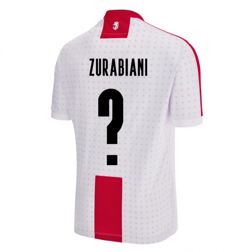 Kids Football Georgia Davit Zurabiani #0 White Home Jersey 24-26 T-Shirt Za