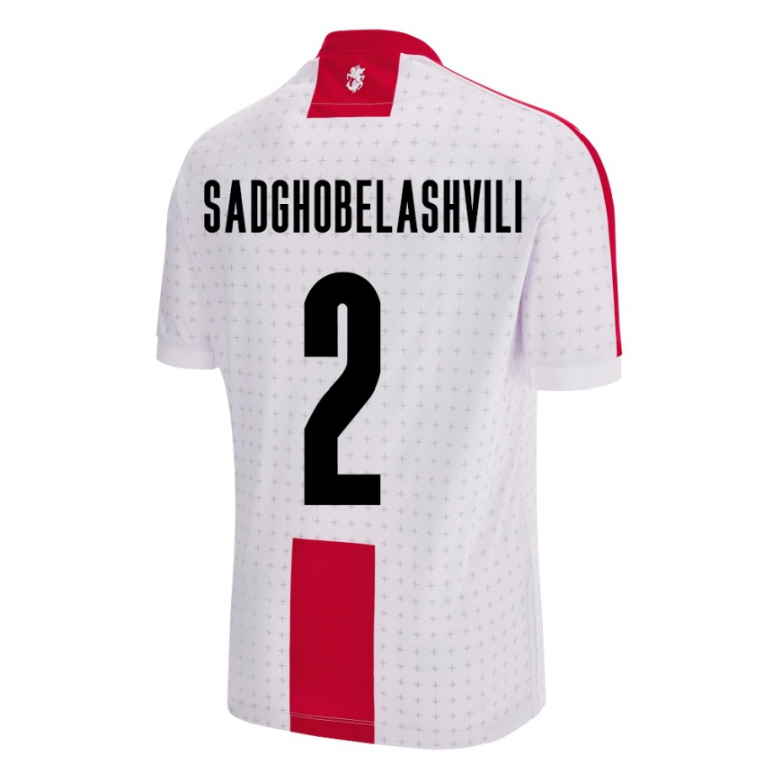 Kids Football Georgia Gela Sadghobelashvili #2 White Home Jersey 24-26 T-Shirt Za