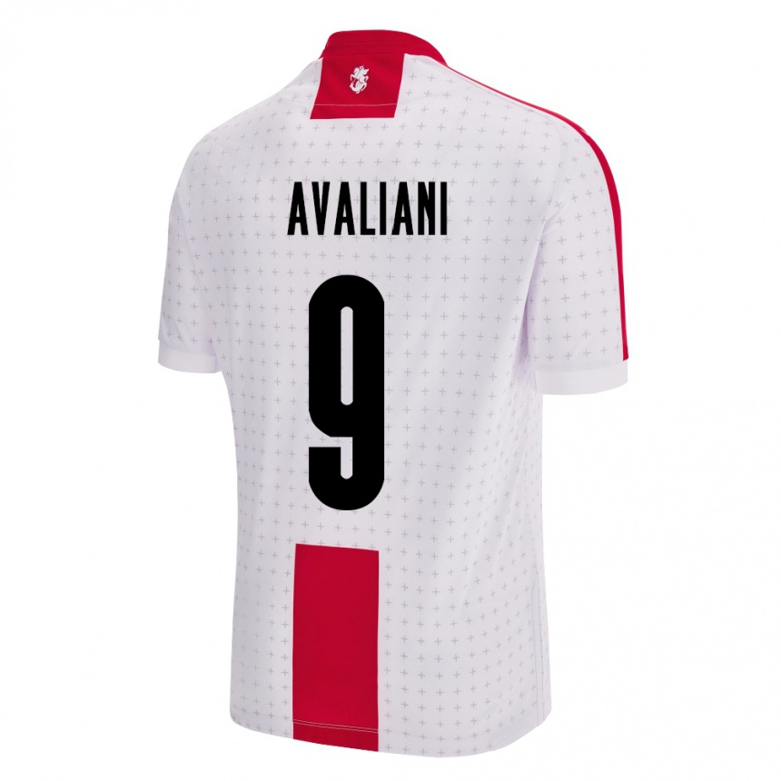 Kids Football Georgia Aleksandre Avaliani #9 White Home Jersey 24-26 T-Shirt Za