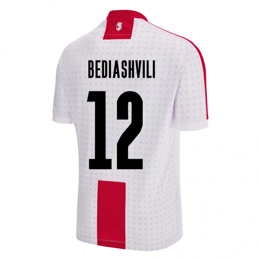 Kids Football Georgia Giorgi Bediashvili #12 White Home Jersey 24-26 T-Shirt Za