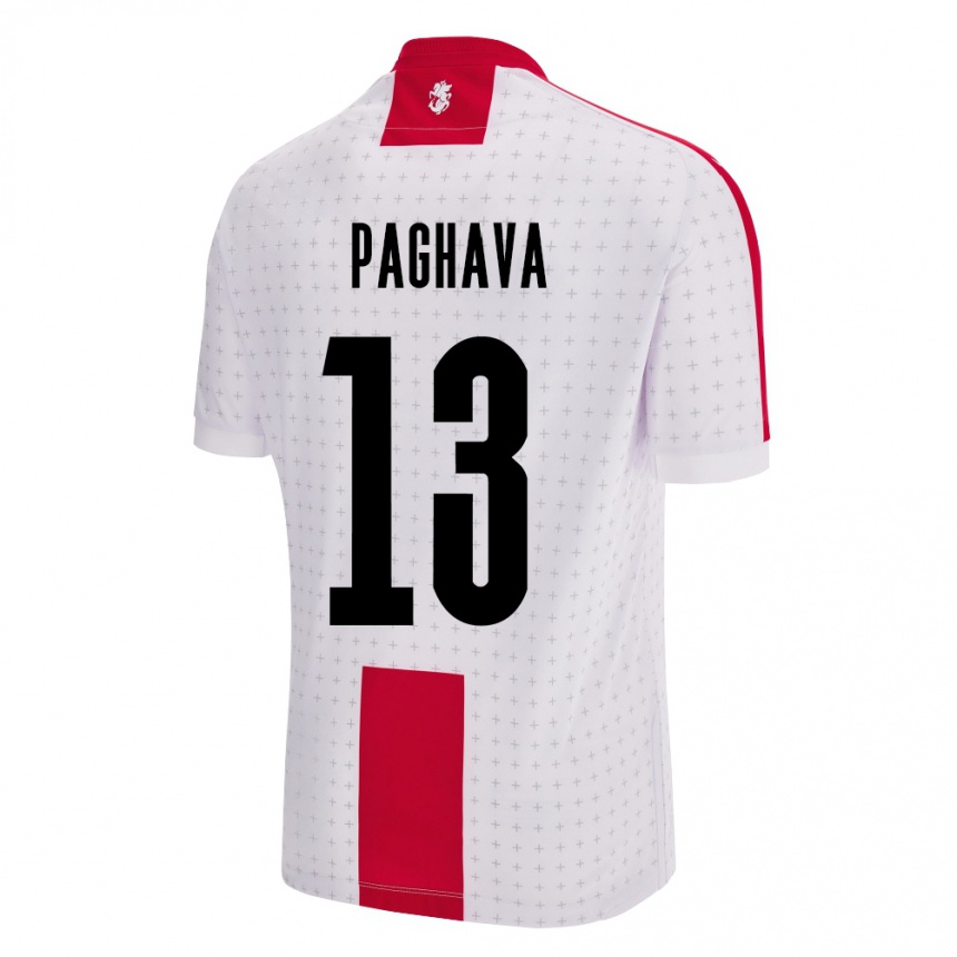 Kids Football Georgia Davit Paghava #13 White Home Jersey 24-26 T-Shirt Za