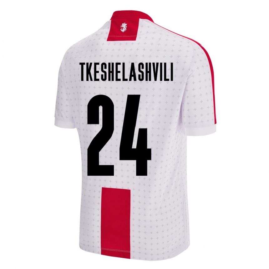 Kids Football Georgia Amiran Tkeshelashvili #24 White Home Jersey 24-26 T-Shirt Za