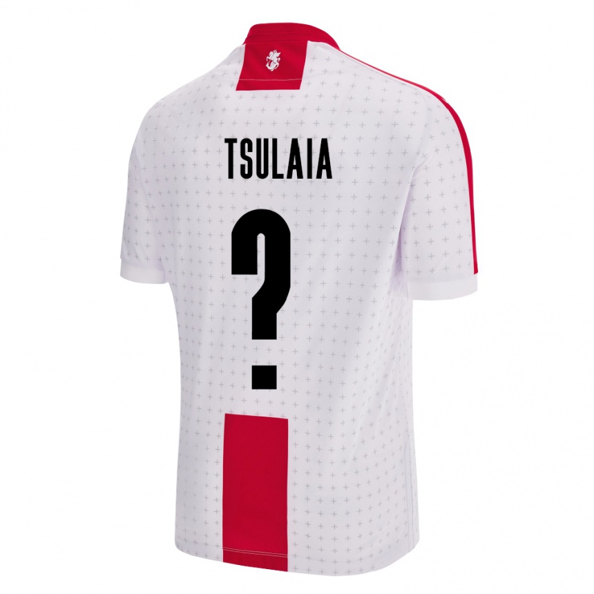 Kids Football Georgia Luka Tsulaia #0 White Home Jersey 24-26 T-Shirt Za