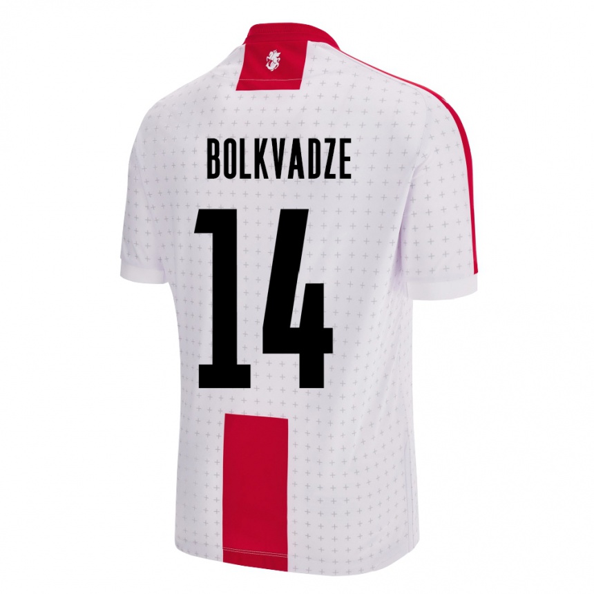 Kids Football Georgia Anastasia Bolkvadze #14 White Home Jersey 24-26 T-Shirt Za