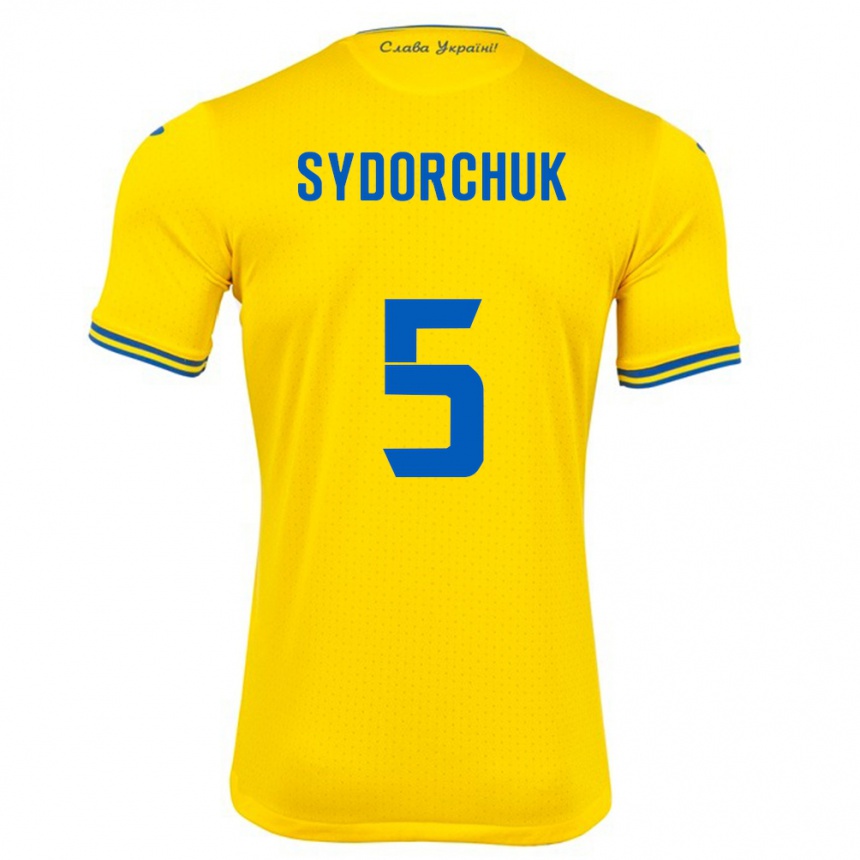 Kids Football Ukraine Sergiy Sydorchuk #5 Yellow Home Jersey 24-26 T-Shirt Za