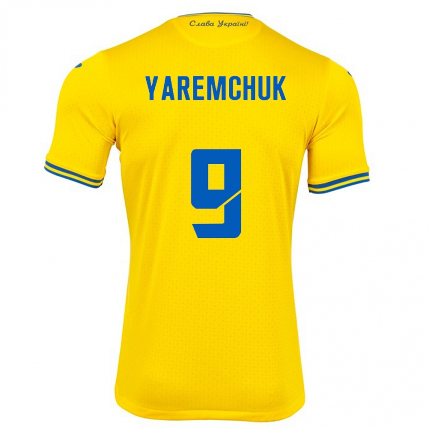 Kids Football Ukraine Roman Yaremchuk #9 Yellow Home Jersey 24-26 T-Shirt Za