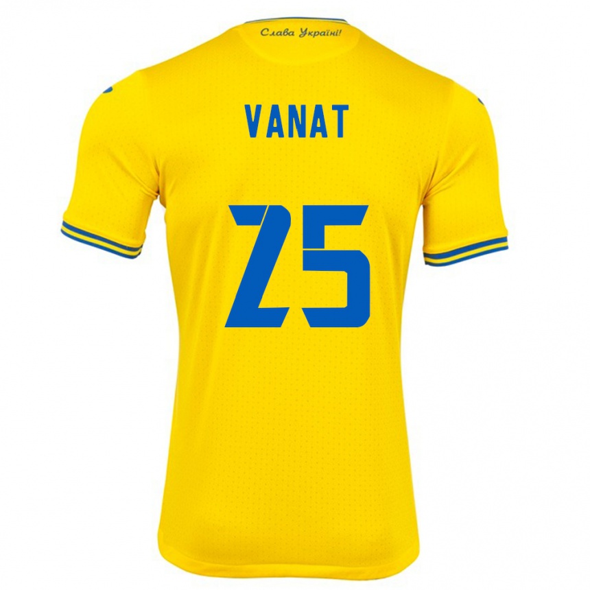 Kids Football Ukraine Vladyslav Vanat #25 Yellow Home Jersey 24-26 T-Shirt Za