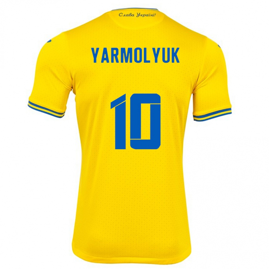 Kids Football Ukraine Yegor Yarmolyuk #10 Yellow Home Jersey 24-26 T-Shirt Za