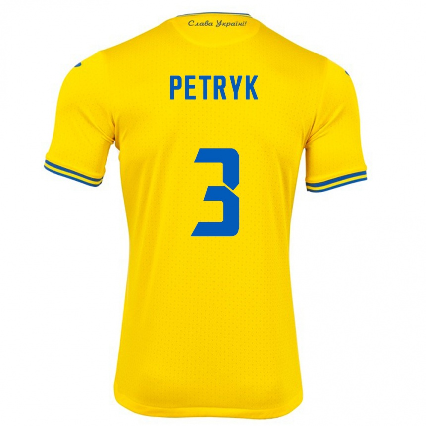 Kids Football Ukraine Anna Petryk #3 Yellow Home Jersey 24-26 T-Shirt Za