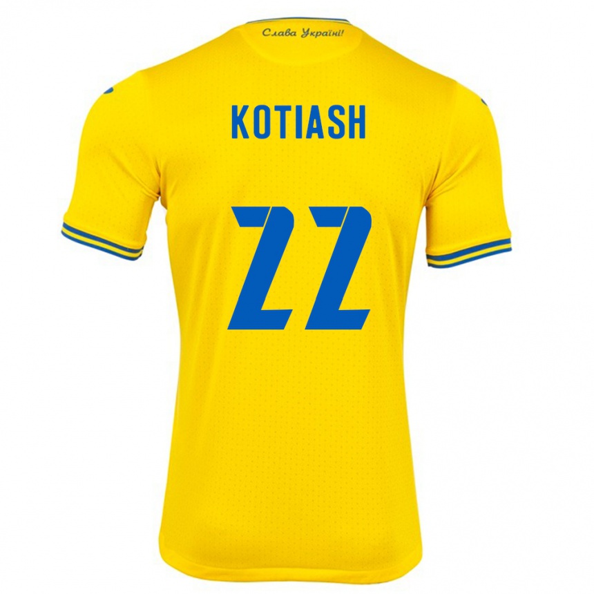 Kids Football Ukraine Iryna Kotiash #22 Yellow Home Jersey 24-26 T-Shirt Za