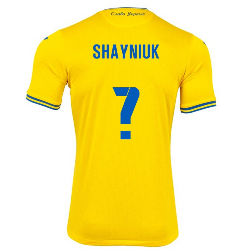 Kids Football Ukraine Marina Shayniuk #0 Yellow Home Jersey 24-26 T-Shirt Za