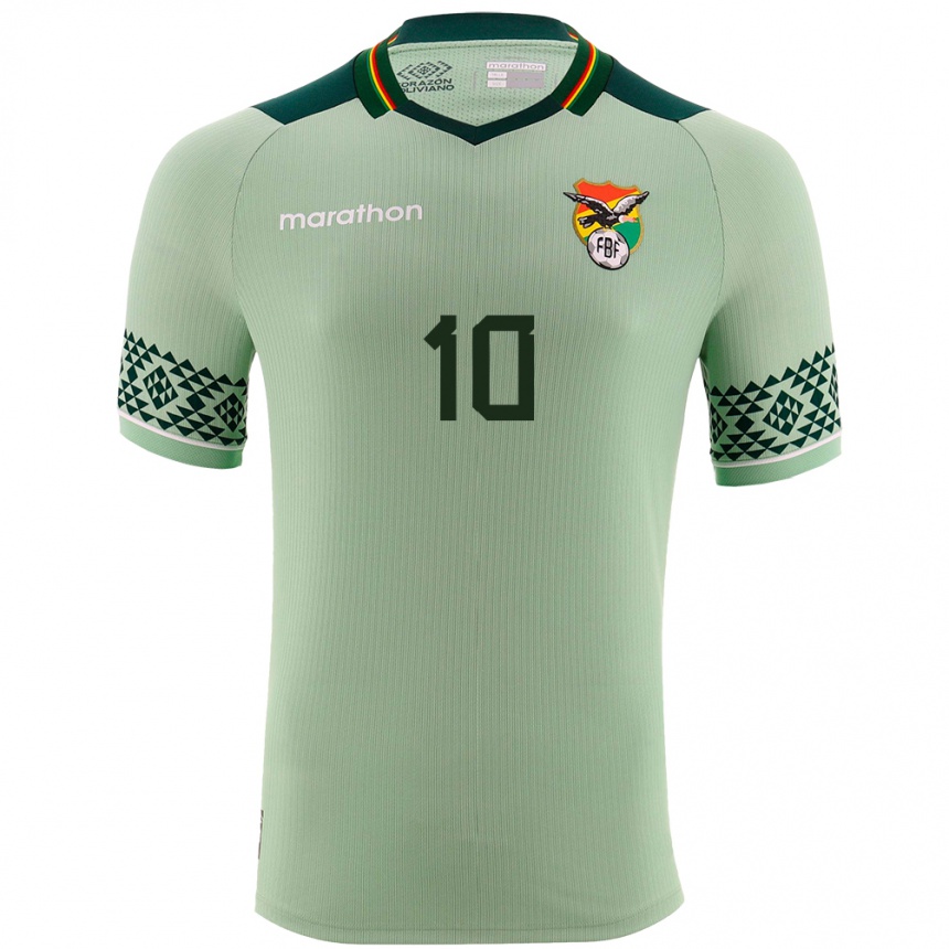 Kids Football Bolivia Leonardo Viviani #10 Light Green Home Jersey 24-26 T-Shirt Za