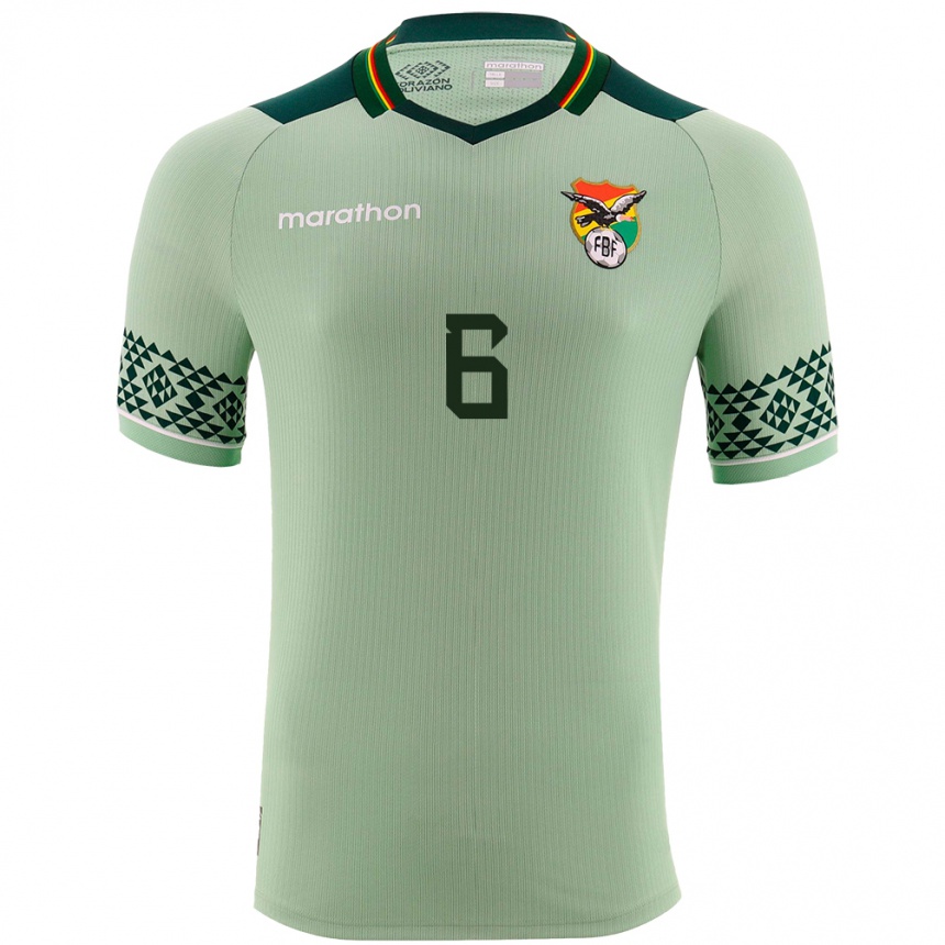 Kids Football Bolivia Efraín Morales #6 Light Green Home Jersey 24-26 T-Shirt Za