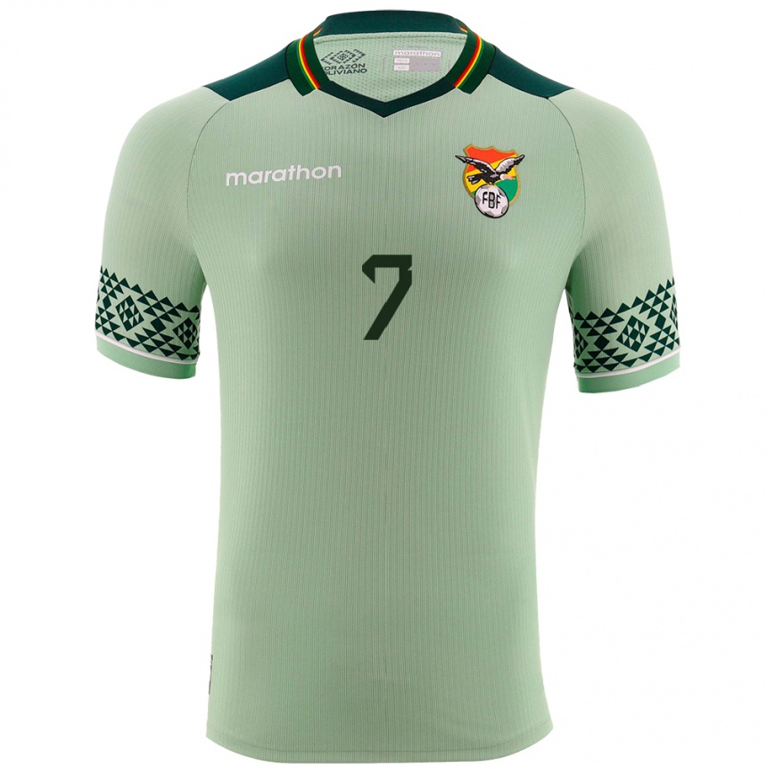 Kids Football Bolivia Ana Paula Rojas #7 Light Green Home Jersey 24-26 T-Shirt Za