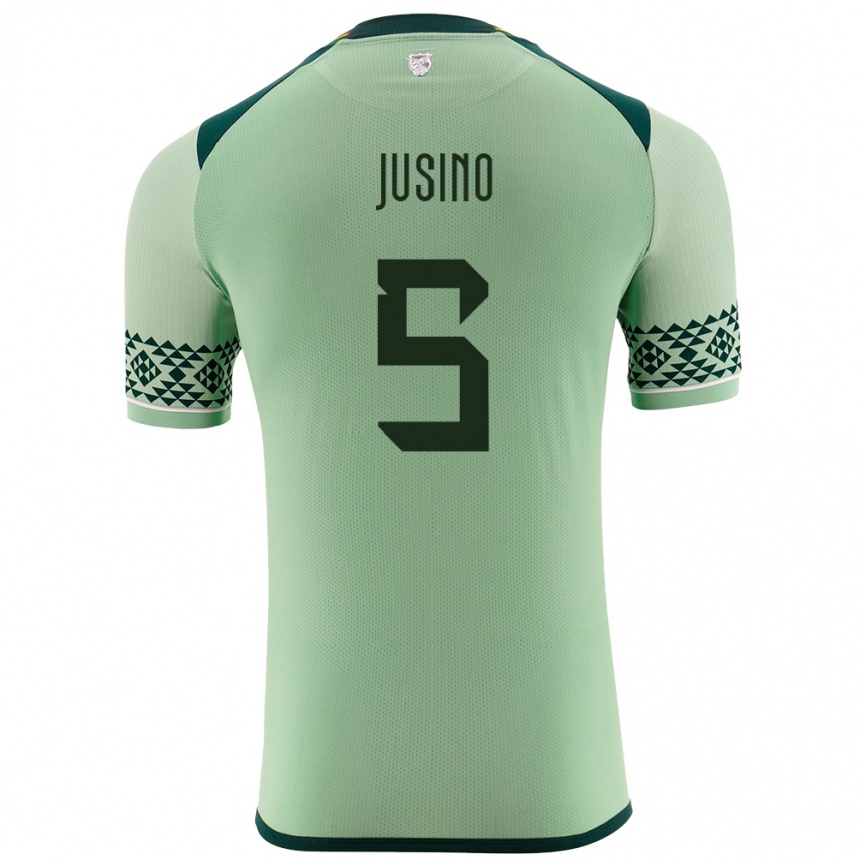 Kids Football Bolivia Adrián Jusino #5 Light Green Home Jersey 24-26 T-Shirt Za