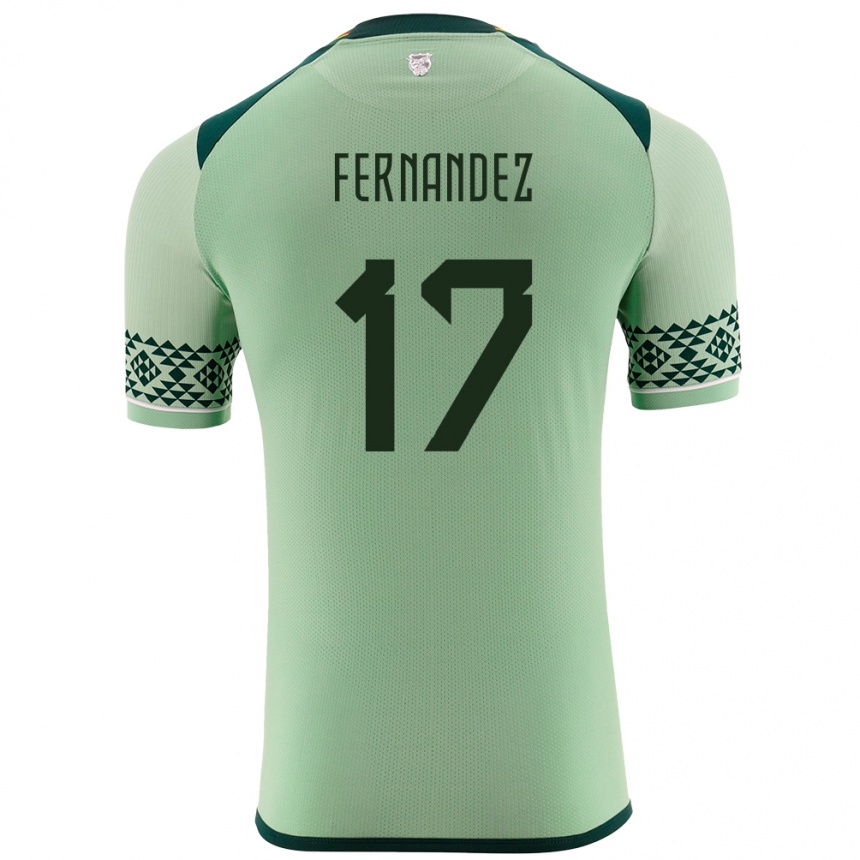 Kids Football Bolivia Roberto Fernández #17 Light Green Home Jersey 24-26 T-Shirt Za