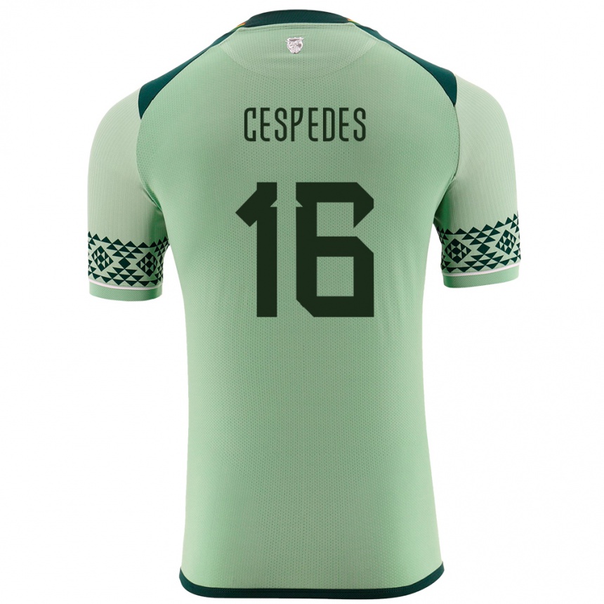 Kids Football Bolivia Boris Céspedes #16 Light Green Home Jersey 24-26 T-Shirt Za