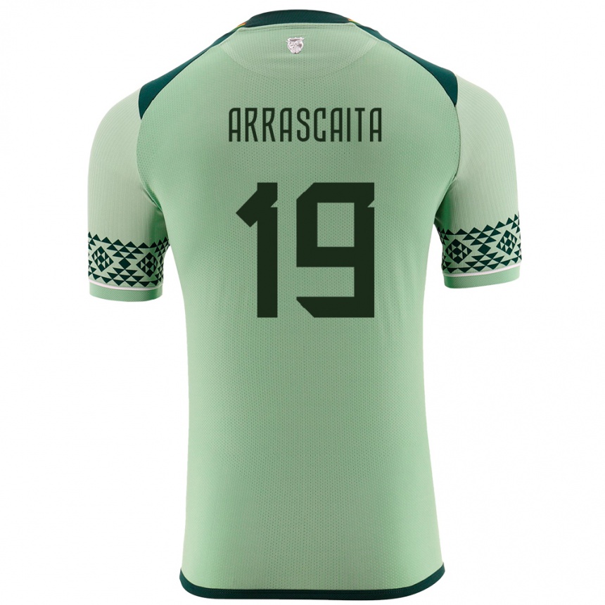 Kids Football Bolivia Jaime Arrascaita #19 Light Green Home Jersey 24-26 T-Shirt Za